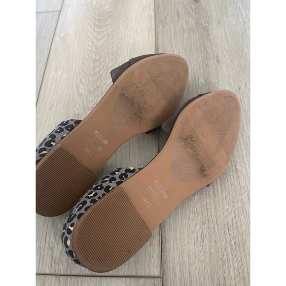 Tom’s ‘Jutti’ Slip On D’Orsay Flat Women’s 7.5 Gray Leopard Print Pointed Toe - Picture 5 of 5
